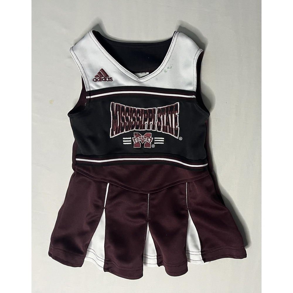 Adidas Mississippi State Bulldogs Cheerleader Dress Girl's Size 2T Maroon White